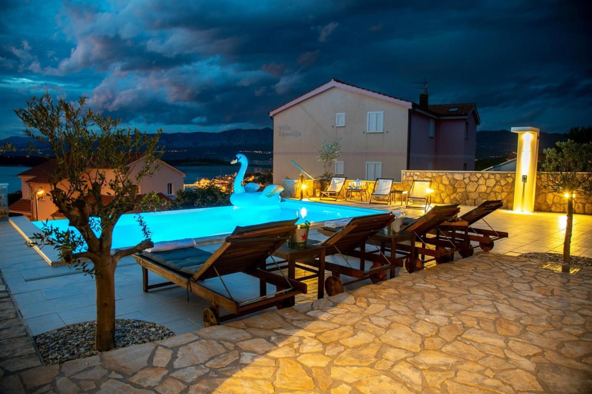 Luxury Villa Allen With Pool Klimno Habitación foto